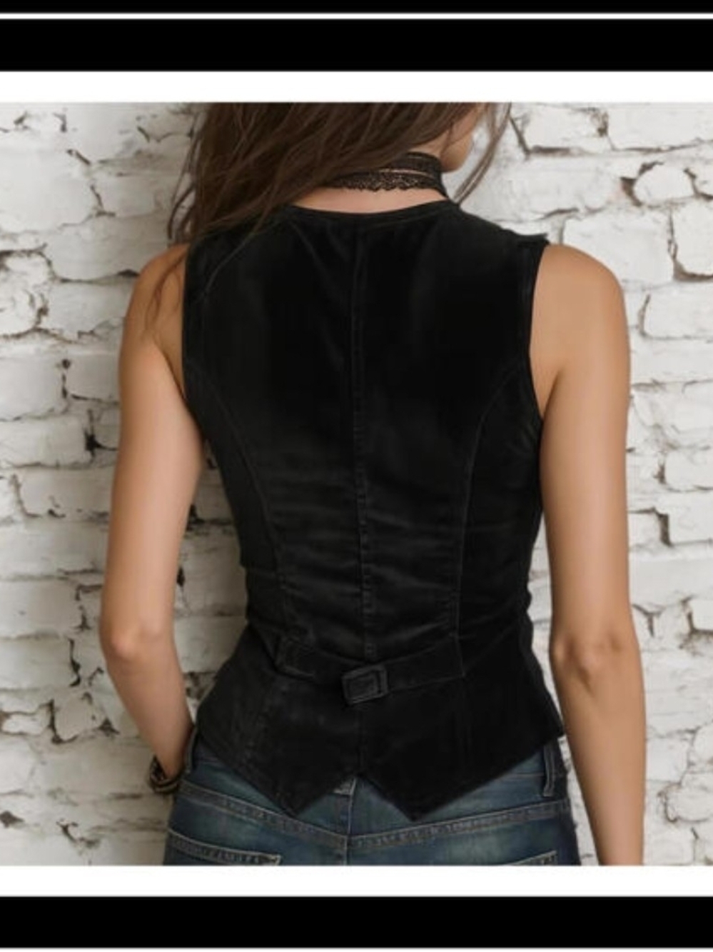 NEW Y2K Black Corset XS-XL Military Vest Gothic Button Festival Streetwear XL - Picture 3 of 8